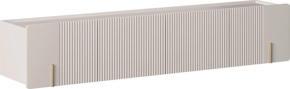 Szafka RTV Malmi 200 cm wisząca - kaszmir / złoty