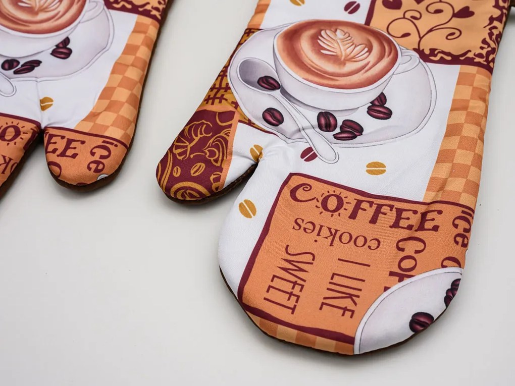 Zestaw 2 brązowych rękawic z magnesem COFFEE FROTH