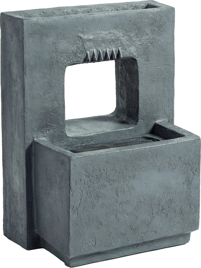 Outsunny Fontanna ogrodowa, 2-poziomowa z oświetleniem LED, donicą, designem kamienia, regulowana, 45 x 31,5 x 58,5 cm | Aosom PL