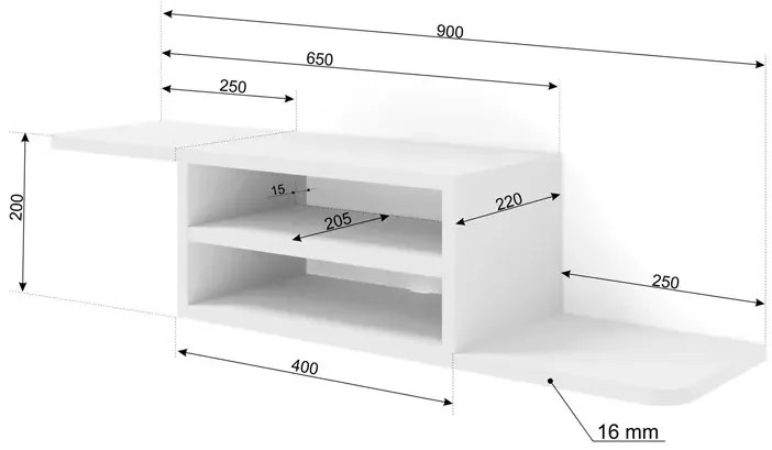 Biała Półka Ścienna Pod Tv H0-W40