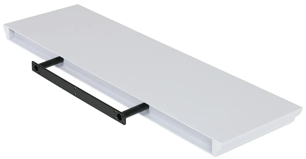 Półka ścienna P-025, matowy biały, 80 cm