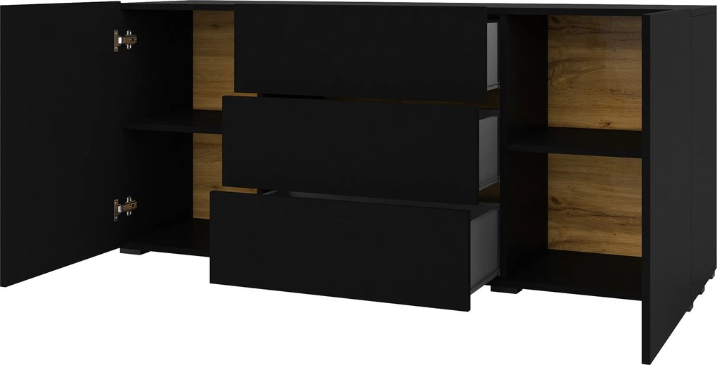 Komoda AURORA 140 cm do Salonu Sypialni Czarny