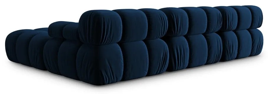 Niebieski aksamitny narożnik Bellis – Micadoni Home