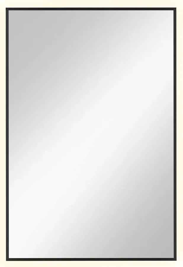 Czarne lustro prostokątne led 60x90 cm M1-N84