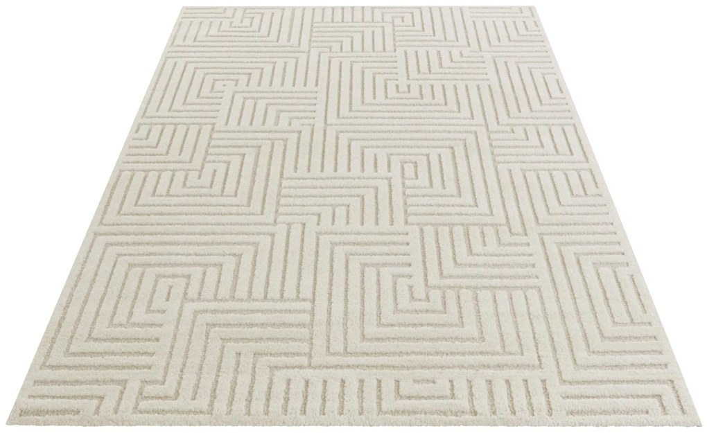 Dywan nowoczesny New York Geometria 3D kremowy 120 cm x 170 cm