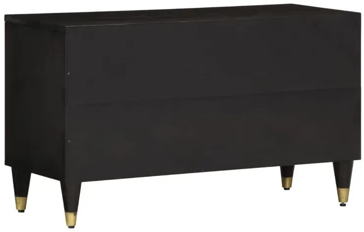 Czarna drewniana szafka RTV K5-E25