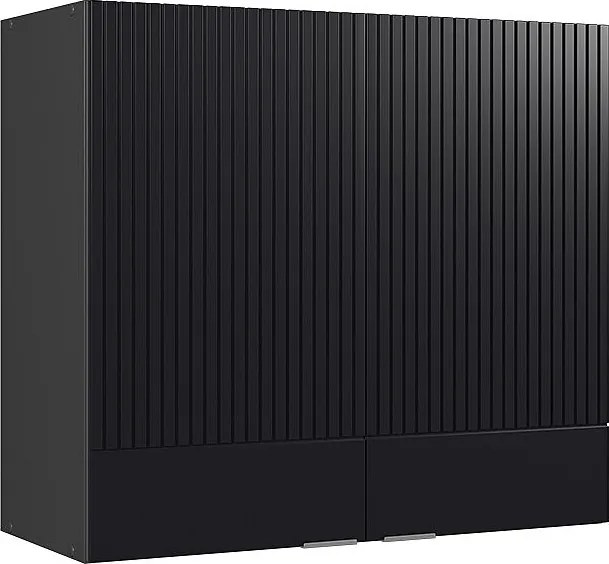 Szklana szafka kuchenna czarne paski 80x34.1x72 fame-line