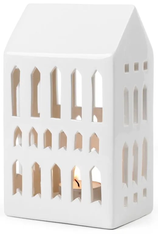 Biały ceramiczny świecznik Kähler Design Urbania Lighthouse Church