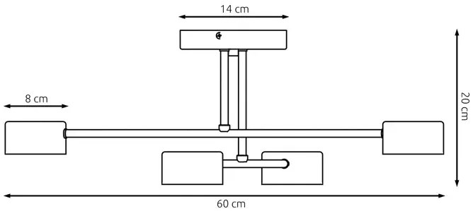 Czarna loftowa lampa sufitowa - D134-Evex