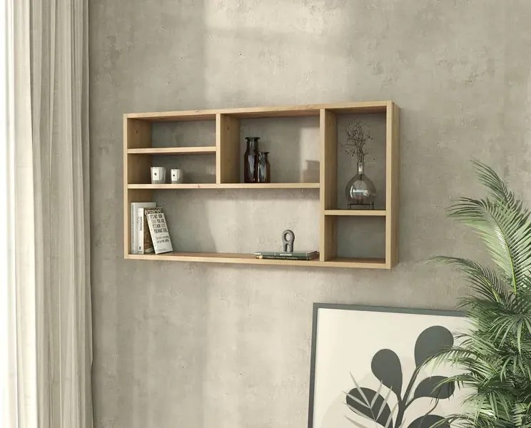 6 Komorowa Półka Regał Wiszący Dąb Artisan S7-W69