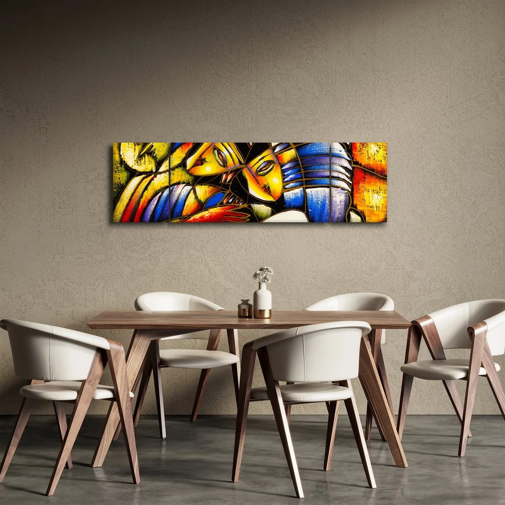Obraz - Obraz olejny, kochankowie (170x50 cm)