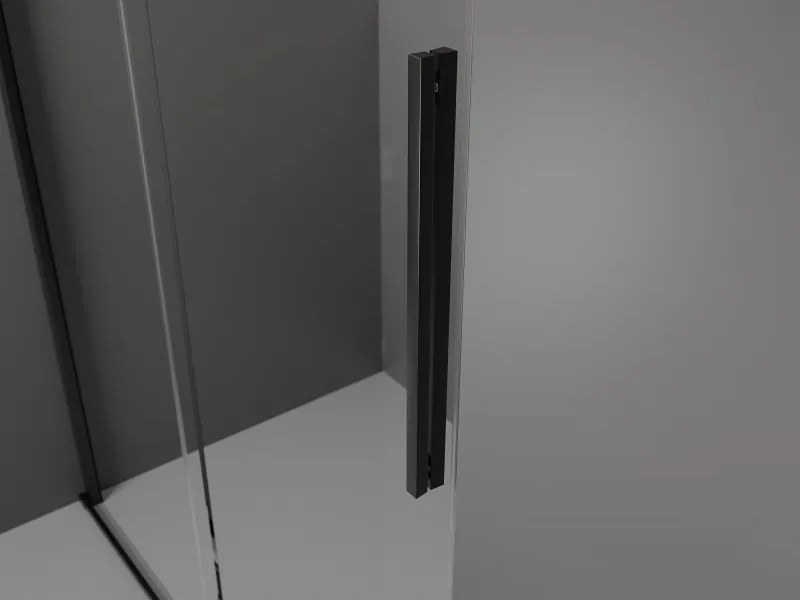 Mexen Velar ścianka prysznicowa rozsuwana Walk-in 140 x 200 cm, transparent 8 mm, czarna - 871-140-000-03-70