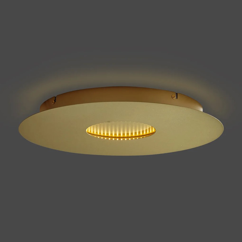 Nowoczesna lampa sufitowa złota 40cm ze zintegrowanym LED, ściemnialna w 3 krokach - Morning
