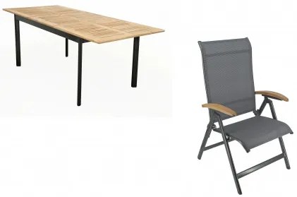 CONCEPT YELMO FSC 6+1 - zestaw sof ogrodowych (aluminium/dąb)