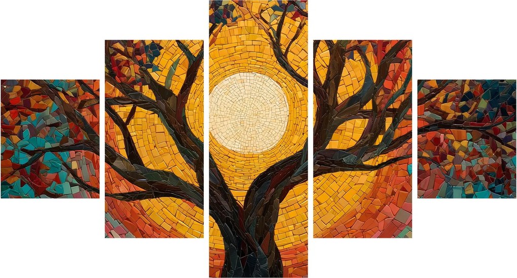Obraz - Słońce w koronie drzewa życia (125x70 cm)