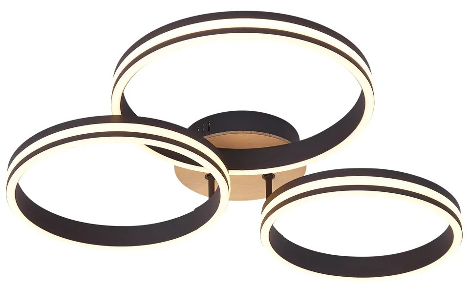 Lampa sufitowa drewniana z LED, 3-stopniowa regulacja ściemniania, 3-źródła światła - Navara Nowoczesny Oswietlenie wewnetrzne