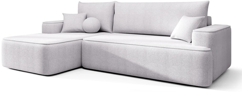 Jasnoszary narożnik z funkcją spania i pojemnikiem S9-C60