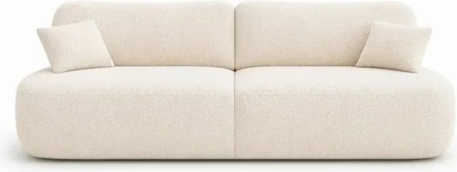 Sofa AVERIO Rozkładana Dwuosobowa Kremowa Boucle Japandi