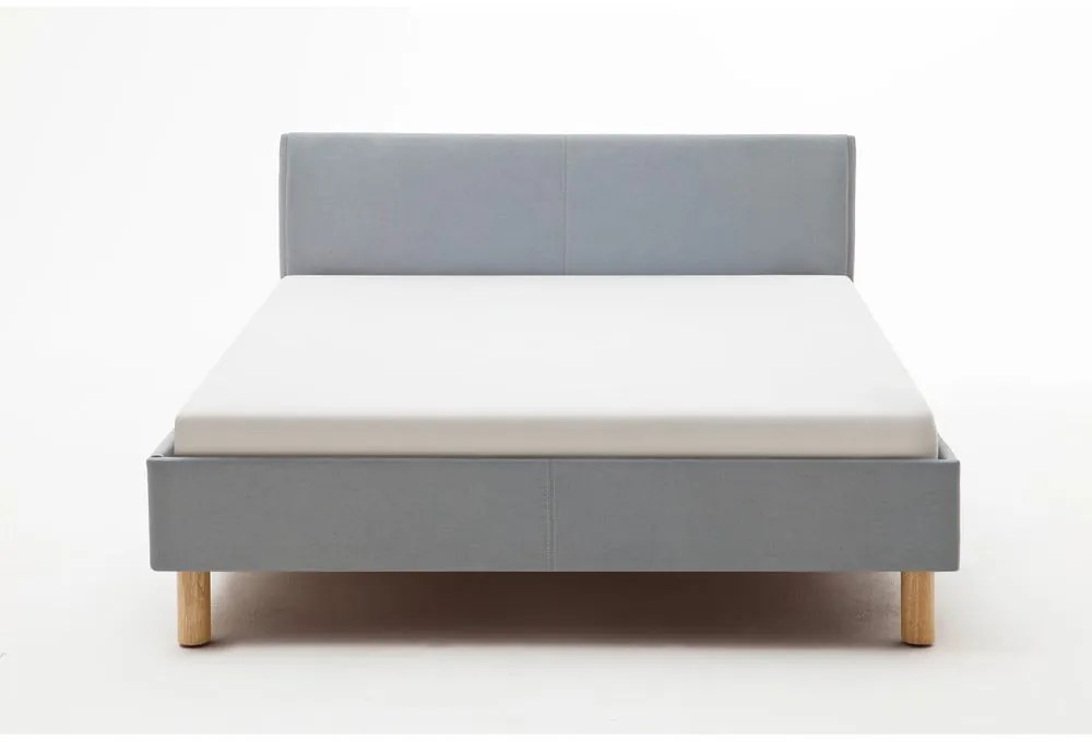 Niebieskie/szare tapicerowane łóżko jednoosobowe bez stelaża 120x200 cm Lena – Meise Möbel