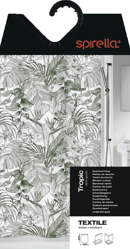 Zasłona prysznicowa 180x200 cm Tropic – Spirella