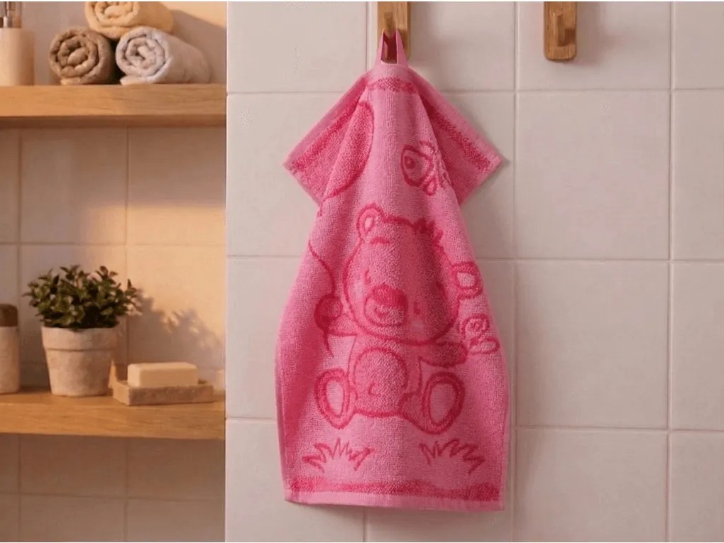 Ręcznik dziecięcy BEBE miś różowy 30x50 cm