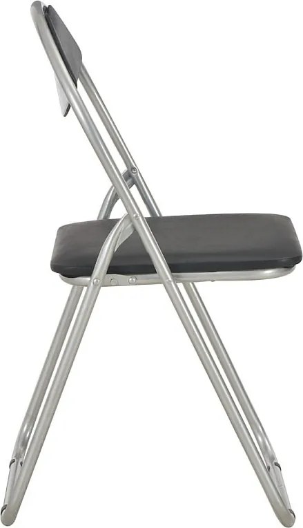 Zestaw 4 składanych krzeseł do jadalni z czarnym sztucznym skórzanym obiciem dla optymalnego oszczędzania miejsca