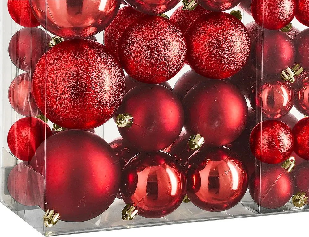 Zestaw ozdób świątecznych STARLIGHT 46 szt., czerwony