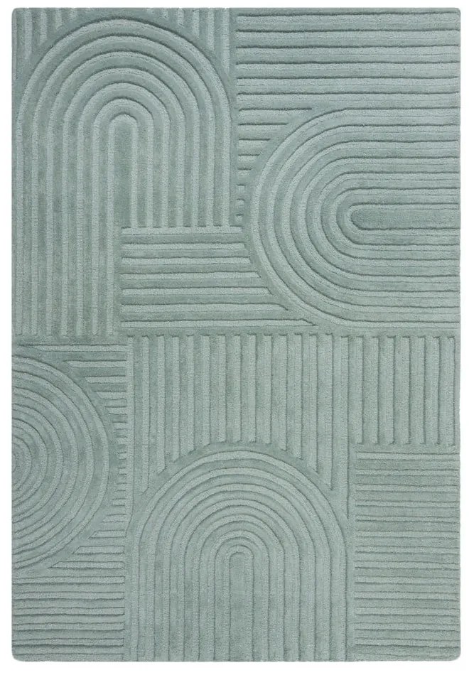 Turkusowy dywan wełniany Flair Rugs Zen Garden, 120x170 cm