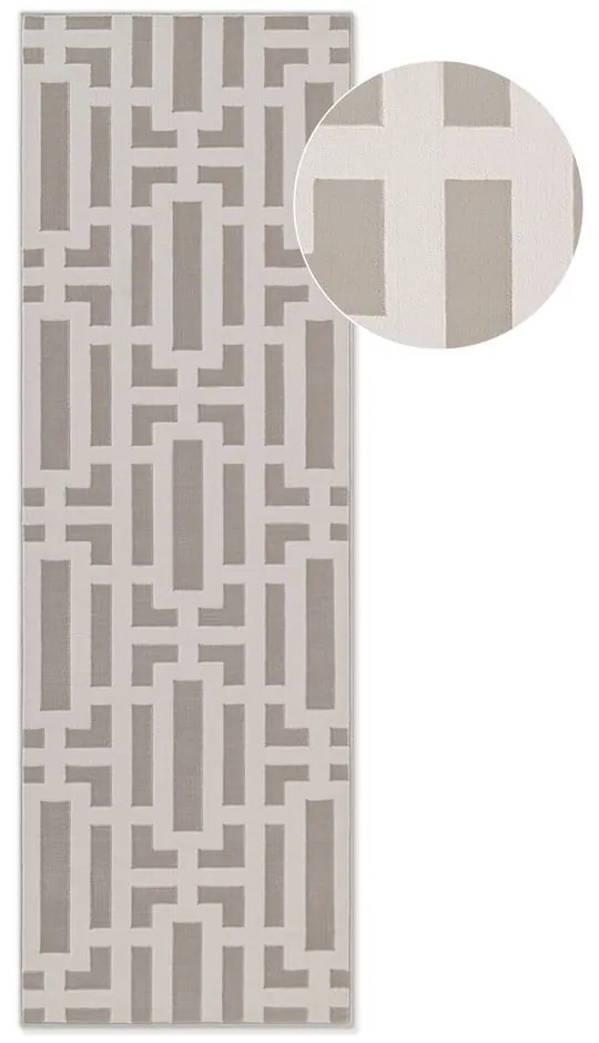 Szaro-kremowy chodnik 80x240 cm Perles Onyx – Elle Decoration