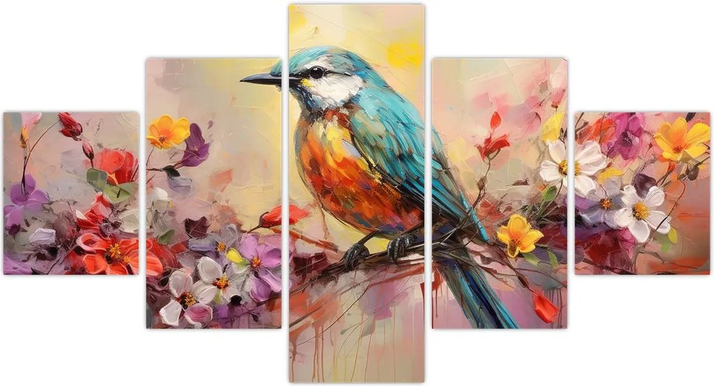 Obraz - Malowanie ptaka (125x70 cm)