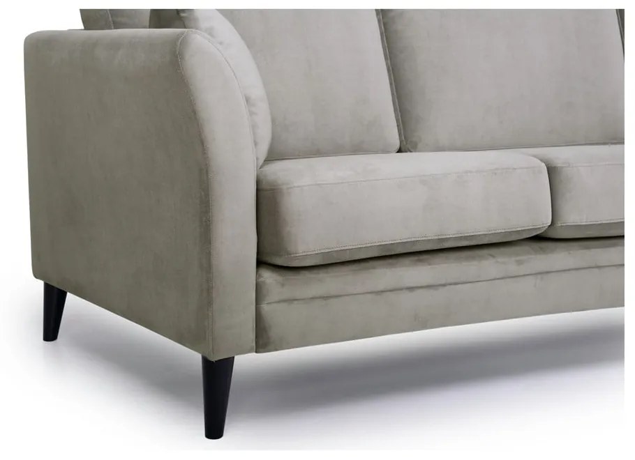 Beżowa aksamitna sofa Scandic Eden, 237 cm