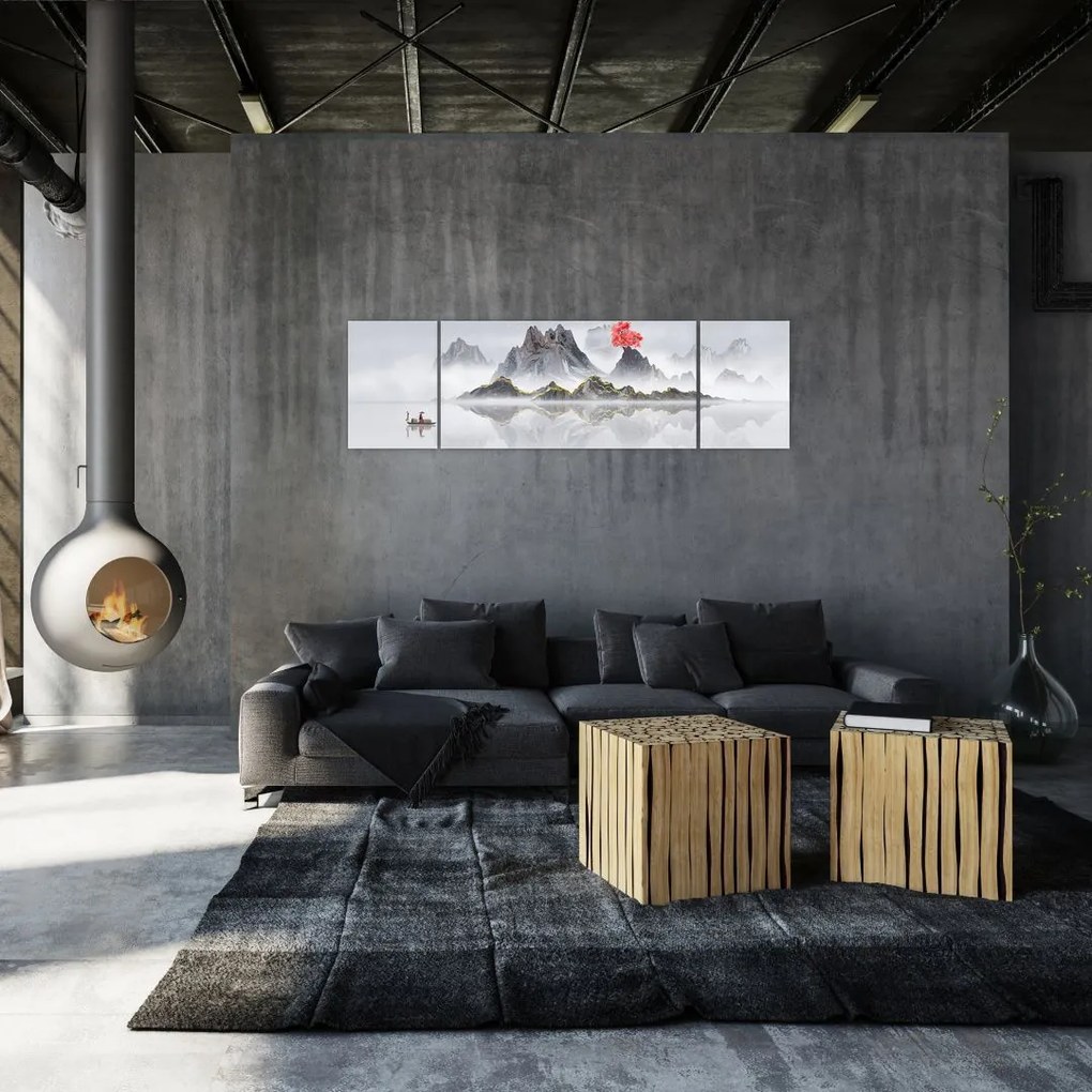 Obraz - Góry we mgle (170x50 cm)