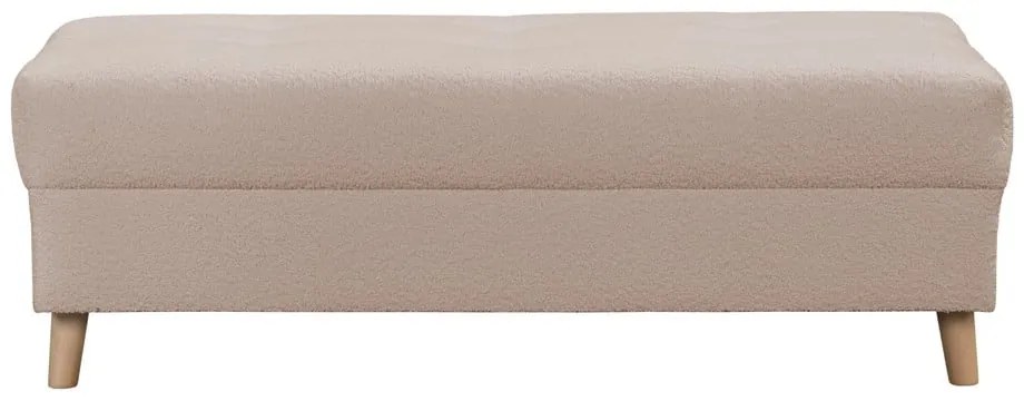 Beżowy puf z materiału bouclé Ariella – Ropez