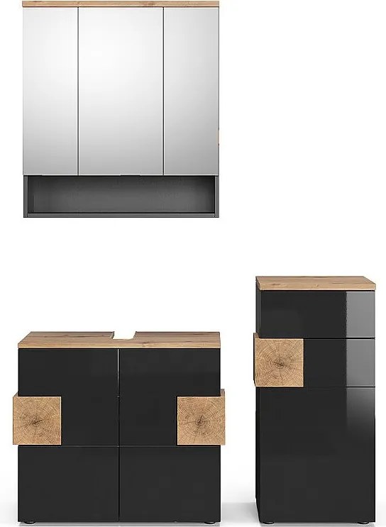 Zestaw mebli łazienkowych antracyt 73x37x64 eden
