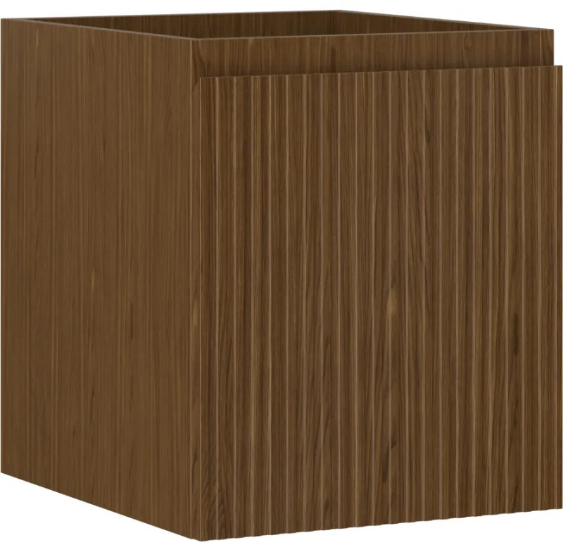 Mexen Rivel szafka łazienkowa podumywalkowa 40 cm, 1 szuflada, ryflowana , orzech - 91A20-04047-1-BF86