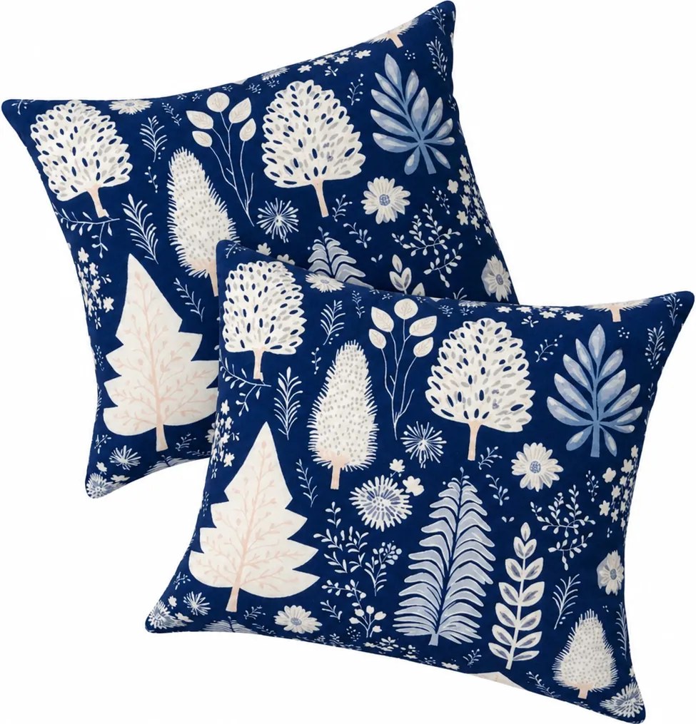 Zestaw 2 szt. poszewek na poduszkę INDIGO BLOOM 45x45 cm