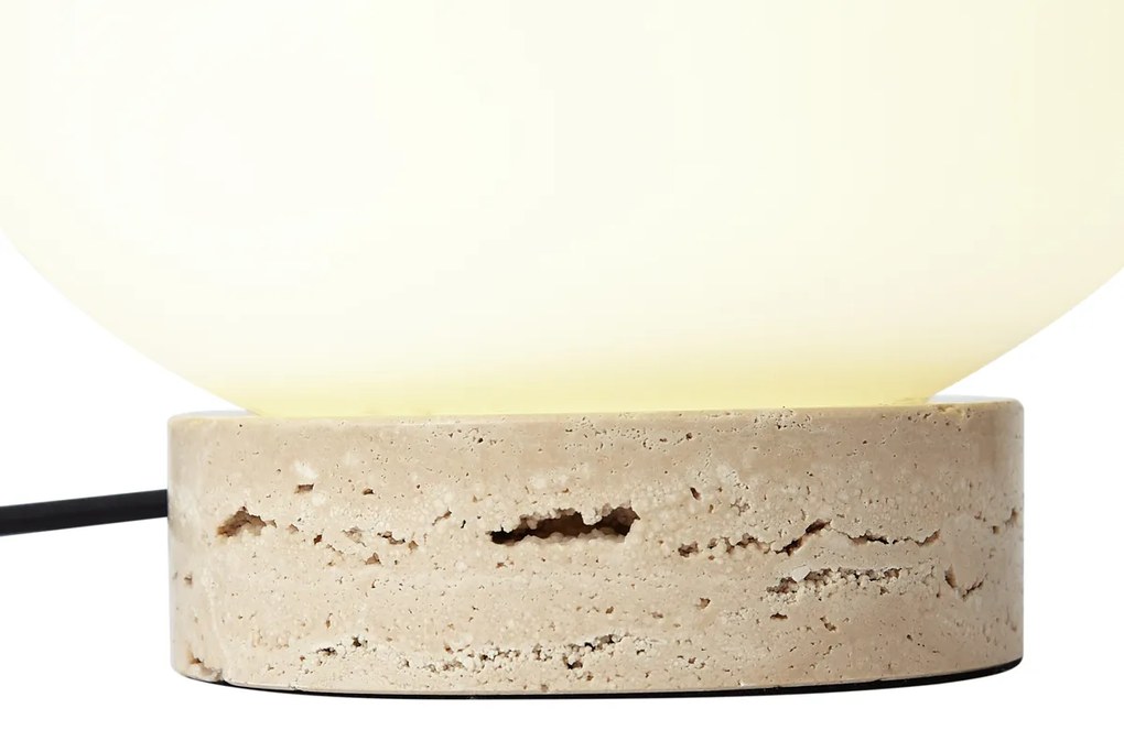 Lampa stołowa Japandi beżowa z opalowym szkłem - Sally