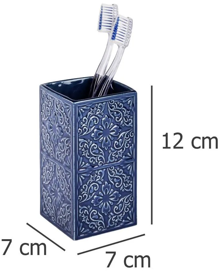 Pojemnik na szczoteczki do zębów CORDOBA DARK BLUE, WENKO