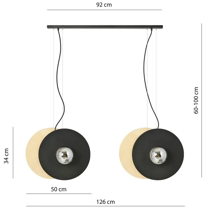 Industrialna podwójna lampa wisząca - D105 M0-L47