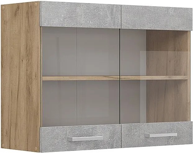 Szklana szafka kuchenna beton 80x31x60 r-line