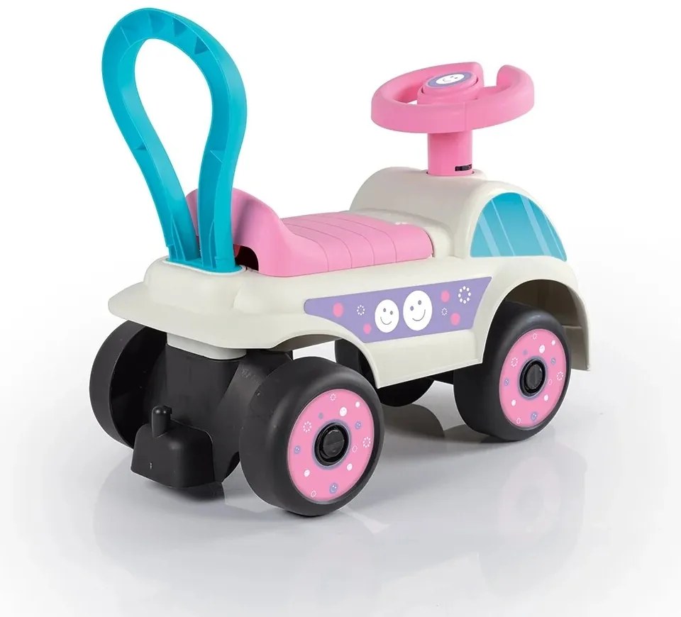 Dolu Odrážedlo auto, biało-różowe