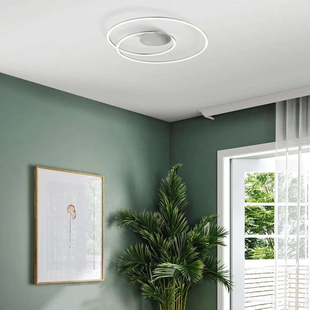 Lampa sufitowa LED w kolorze srebra ze zdalnym sterowaniem i ściemniaczem Holy – Fischer & Honsel