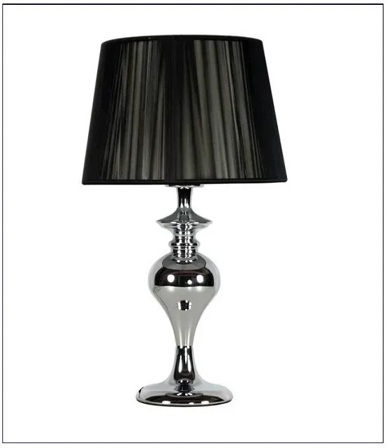 Czarna lampa stołowa z dekoracyjnym nitkowym abażurem - 6X V164 W5-A30