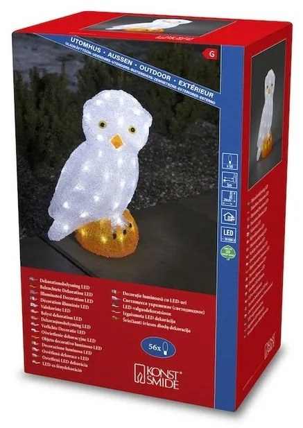 Świąteczna dekoracja zewnętrzna Sowa, 56 LED