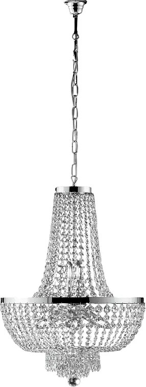 Żyrandol Mozart z żelaza i chromowanego mosiądzu z kryształkami 8 świateł 134 Ø50 BL189-8-CR