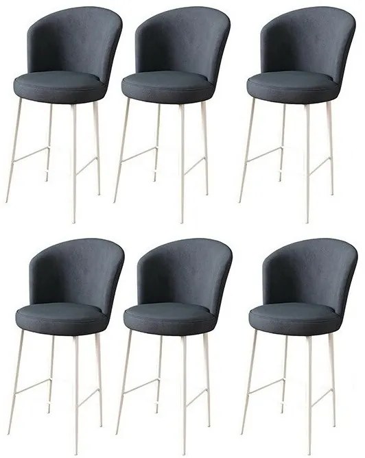 Zestaw krzeseł barowych Alte Anthracite and White, 6 szt., 6 szt.