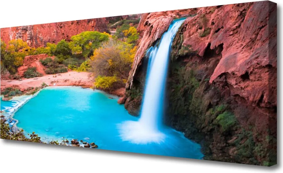 Obraz na płótnie Potężny Wodospad Górski