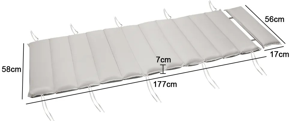 Mata na leżak saunowy BALI, 58x7x177cmcm, beżowa Detex
