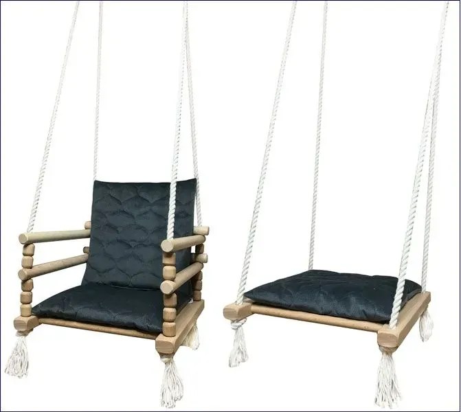 Grafitowo-stalowa huśtawka dziecięca 3w1 N0-P88