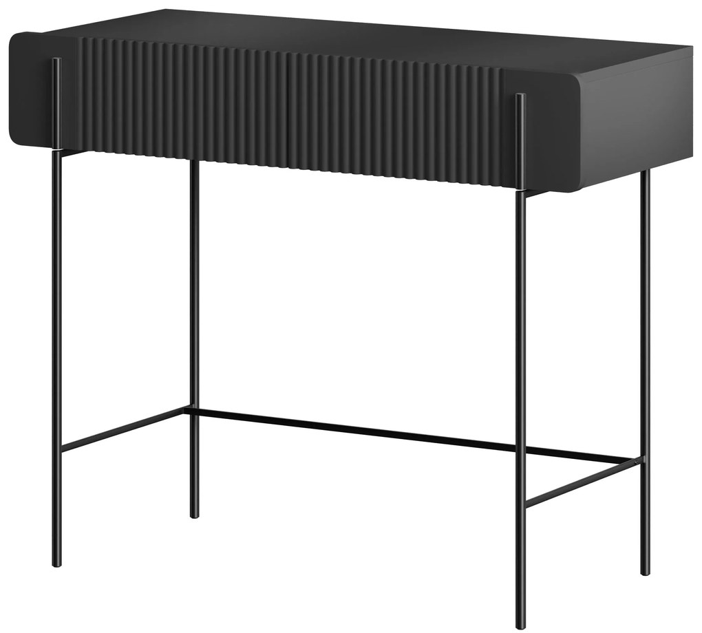 Toaletka Malmi 100 cm z szufladami - czarny mat / czarne nóżki